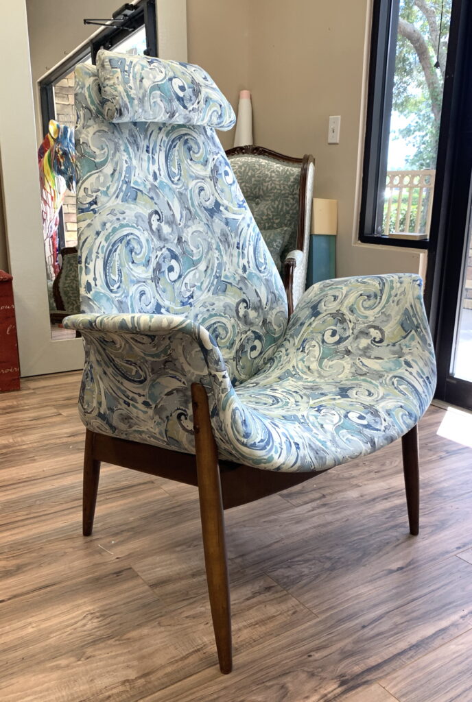 modern armchair with pattern upholstery