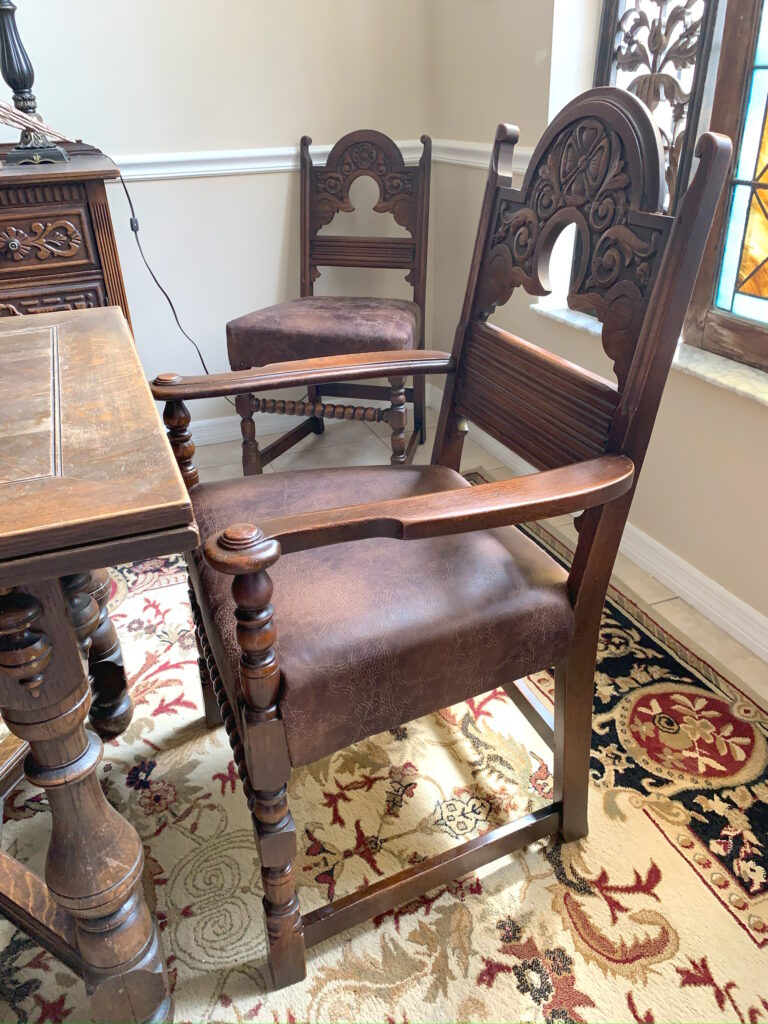 antique dining chair upholstery