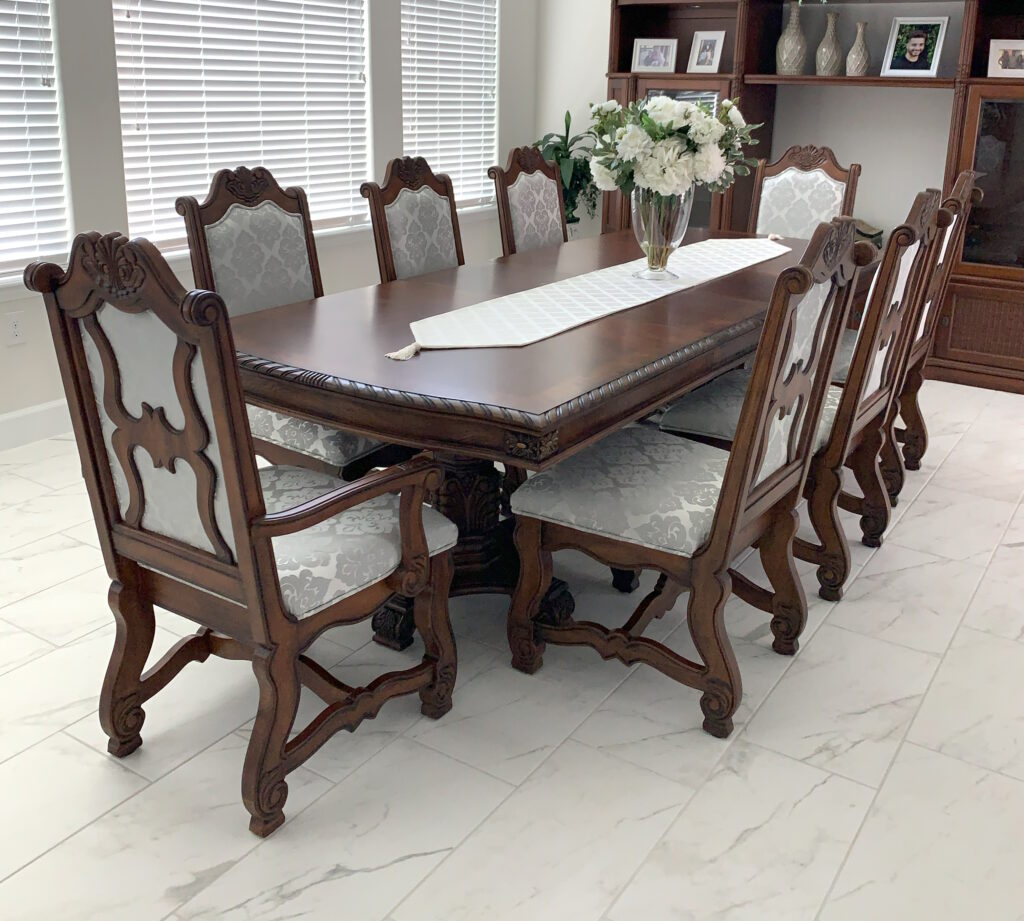 antique custom dining room set upholstery