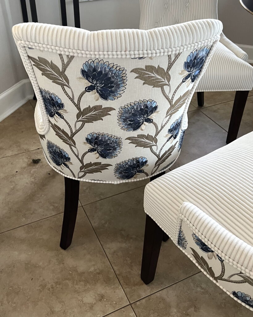 dining room chairs with pattern upholstery